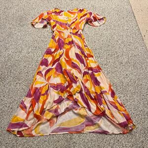 Abel the Label Anthropologie Swish Hi Low Dress S Feminine Artsy Flowy Casual